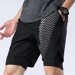 Running Shorts 2021 Spandex Exercise Sports Jogging Pocket Indoor Gym Print 2 In 1 Man Short Pants