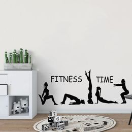 Wall Stickers Fitness Sticker Sport Girls Decal Gymnast Yoga Art Mural Gymnasium Home Deocration Gym Wallpaper Bedroom Poster