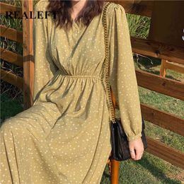 Spring Summer Floral Printed Women's Long Dresses Elegant Chiffon Sleeve Female Loose Bohemian Dress 210428