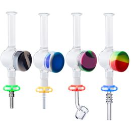 Love_e_cig CSYC NC051 Hookah 10mm Smoking Pipe Mini Glass Bongs Silicon Jar Container Titanium Quartz Ceramic Nail Dabber Pipes