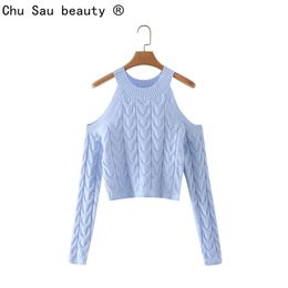 Beauty Women's Spring Solid Colour Long-sleeve Eight-strand Weave Hollow Out Design Casual Top Sweater Chic 210514