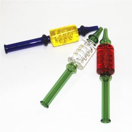 Smoking Nectar Bong Glass Pipes hookah Concentrate Dab Straw pipe with liquid glycerin inside oil cooling 220mm