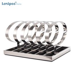 High End Stainless Steel Belt Bracket Stand Rack Display Holder Storage Show Shelf Five-holders Ring