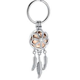 Wholesale feather tassel cremation pendant keychain, ashes souvenirs to commemorate family/pets, round pendants that can be opened
