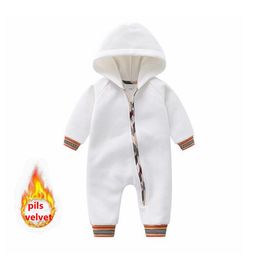Great Quality Baby Boys Girls Rompers Infant Long Sleeve hooded Jumpsuits Autumn Winter Toddler Thicken Warm Onesies Cotton Kids Clothes