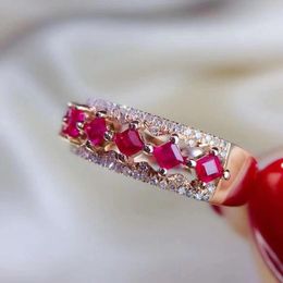 The Wedding Gift Ruby Ring 925 Sterling Silver Fine Jewellery Natural And Real Fashion Cluster Rings