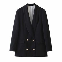 vintage women black blazer jackets fashion ladies elegant notched collar jacket suits casual female chic blazers girls 210527