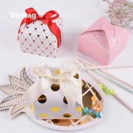 StoBag 10pcs Gold/Heart Wedding Candy Box Chocolate Snacks Packaging Favour Marriage Cookies Baby Show Birthday Party Supplies 210602