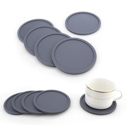 2021 Colored Silicone Round Coaster Coffee Cup Holder Waterproof Heat Resistant Cup Mat Thicken Coffee Coaster Cushion Placemat Pad