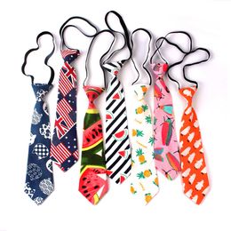 Boy's Necktie Linen Cartoon Neck Tie for Children Suits 6cm Print s Slim Girls Gravatas Rubber