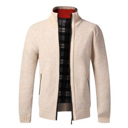 Men's Fashion Jacket Pure Cotton Slim Stand Collar Zipper Solid Color Warm Top 8 Colors 2021 Autumn/Winter Streetwear M-4XL Y0907