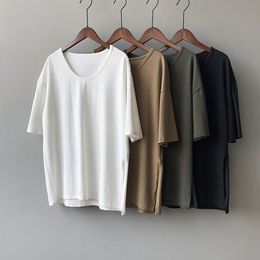 Toppies Summer Oversize T-shirts Loose Cotton Tops Round Neck 99% Cotton T-shirts Streetwear 210412