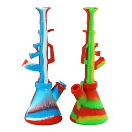 water smoking pipe beaker bong hookah bongs silicone hose joint shisha hookahs wax burner height 10.6"