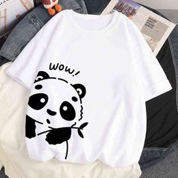 100% Cotton T Shirt Summer Oversized T-shirt Harajuku y2k Black White kawaii Cute Bear Loose Short Sleeved Women Tees Shirt Tops G220310