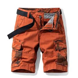 Drop Cotton Cargo Shorts Mens Casual Workout Military Men's Camouflage Multi-Pocket Short Pants Men Pant 210714