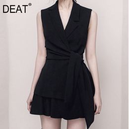spring Fashion Trend Clothing Solid Colour V-neck Belt Royal Sister Small Fragrance Suit Skirt Two-piece WI201 210421