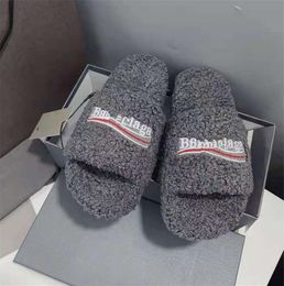 Classic Women's casual slippers Maomao sandals fashion Wool sandal women good quality Warm slipper Famous ladies winter Designer real fur shoes B90859