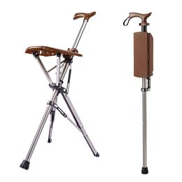 Camp Furniture Outdoors Folding Crutch Chair Elderly Rest Hand Stool Light Multifunctional Non Slip Portable Stools Beach Camping