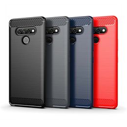 Carbon Fiber Brushed Texture Phone Cases for LG Stylo 6 Velvet V40 V50 V60 Motorola E5 G6 Play G7 Plus G8 Power