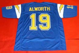 Custom Football Jersey Men Youth Women Vintage 19 LANCE ALWORTH Rare High School Size S-6XL or any name and number jerseys