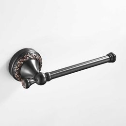 Toilet Paper Holders Roll Holder Retro Black Bronze Towel Bar Brass Material Without Cover Simple