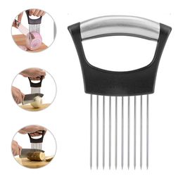 Stainless Steel Onion Holder Cutting Tool For Slicing Vegetable Potato Cutter Slicer Kitchen Accessories KDJK2105
