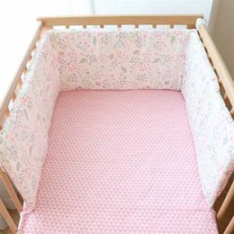 Baby Crib Bumper For borns Soft Cotton Bed Bumper Detachable Zipper Baby Room Decoration Infant Cot Protector 1Pcs 180cm 211025