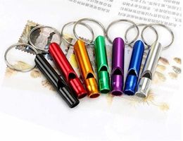 Metal Whistle Keychains Portable Self Defence Keyrings Rings Holder Fashion Car Key Chains Accessories Outdoor Camping Survival Tools