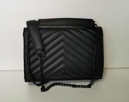 Fashion top sheepskin Crossbody Bags caviar metal black chain Handbag Genuine Leather bag Flip cover diagonal Shoulder handbags