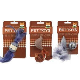 Cat Toys Feather Toy Interactive Pet With Plastic Bell Ball Kitten Exrecise Scratch