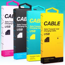 300pcs White Black Mobile Phone Micro USB Cable Paper Packaging Box Retail Package Box For 1M 1.5M Fast Charge Data Cable Empty Box