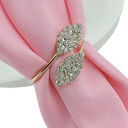 crystal napkin rings wholesale UK - Shiny Crystal Diamonds Gold Napkin Ring Wrap Serviette Holder Wedding Banquet Party Dinner Table Decoration Home Decor DH8667