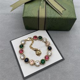 Colorful Diamond Bracelets Tiger Head Chain Bangle Fashion Novelty Gold Bracelet Classic Chic Bangles For Women