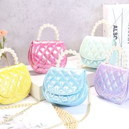 Girls purse and handbags fashionable princess pearl bags mini kids wallet sequin baby bag factory wholesale