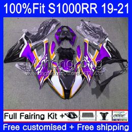 OEM Injection Mould For BMW S 1000RR S1000 RR S1000RR 19-21 Body 3No.122 S-1000RR Bodywork S-1000 S 1000 RR 2019 2020 2021 Hot Purple S1000-RR 19 20 21 100%Fit Fairings