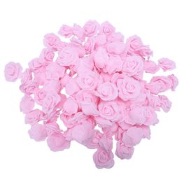 Decorative Flowers & Wreaths High Quality 100pcs / Bag 6cm Foam Rose Heads Artificial Flower Wedding Decoration