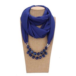 Fashion Pendant Scarf For Women Elegant Accessories Hijab Femme Gorgeous Echarpe Resin Alloy Pendant Scarf For Girl