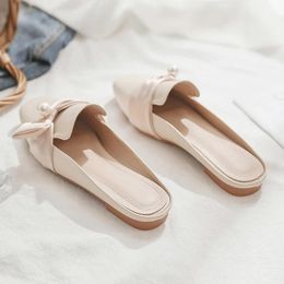 Slippers Summer Style Net Celebrity Flat Bottom Korean Version Of Baotou Lazy Half Women's Outer Wear Fashion Support