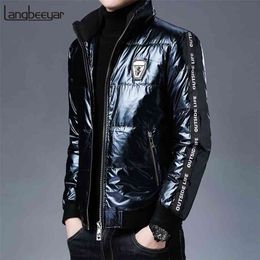 Top Grade Designer Brand Casual Fashion Shiny Bubble Men Down Jacket Winter Windbreaker Streetwear Coats Clothes 210910