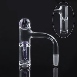 Smoke Fully Weld Guard Splash Quartz Spinning Banger Nails With Glass Beads And Screw Suit For Dab Rigs