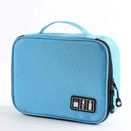 Multifunction Digital Storage Bag USB Data Cable Earphone Wire pen Power bank Organizer Portable Travel Kit Case Pouch 211102333Y