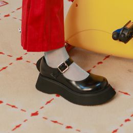 women shoes Platform Lolita Shoes Patent Leather Mary Janes Shoes Women Platform Buckle Girls Thick Sole Ladies