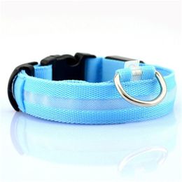 New fashion LED Nylon Collar Dog Cat Harness Flashing Light Up Night Safety Pet Collars multi color XS-XL Size Christmas Accessories