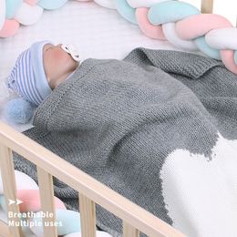 Autumn Winter Infant Baby Boy Girl Loving Heart Knit Blanket born Quilt Boys Girls Hold 210429