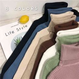 Turtleneck Sweater Womens Autumn Winter Tops Korean Slim Women Pullover Jumper Knitted Pull Femme Hiver Truien 210922