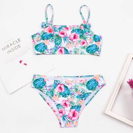 Print Swimwear Bow Bikini Set Summer Kids Bikinis Girls Swimsuit Children Biquini Infantil Bathing Suit A290