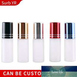 Wholesale 5ML Travel Frosted Glass Roll on Perfume Bottle For Essential Oils Empty Cosmetic Vial With Steel Beads