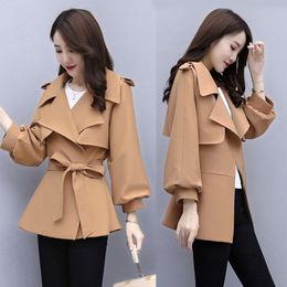 Women Trench Coat Casual Slim with Safari Clothes Fashion Female solid turn down collar OL trench coat 210524