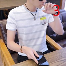 s simple short-sleeved men's round neck white T-shirt cotton casual half sleeve summer 210420