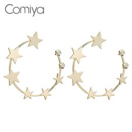 Stud Comiya Feminino Boucle D'oreille Femme Gold Color Fashion Crystal Mosaic Star Charms Earrings Statement Brincos Earring